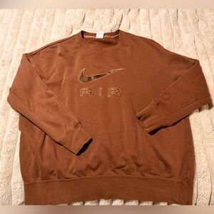 Nike Brown Oversized Crewneck Sweater Size Large